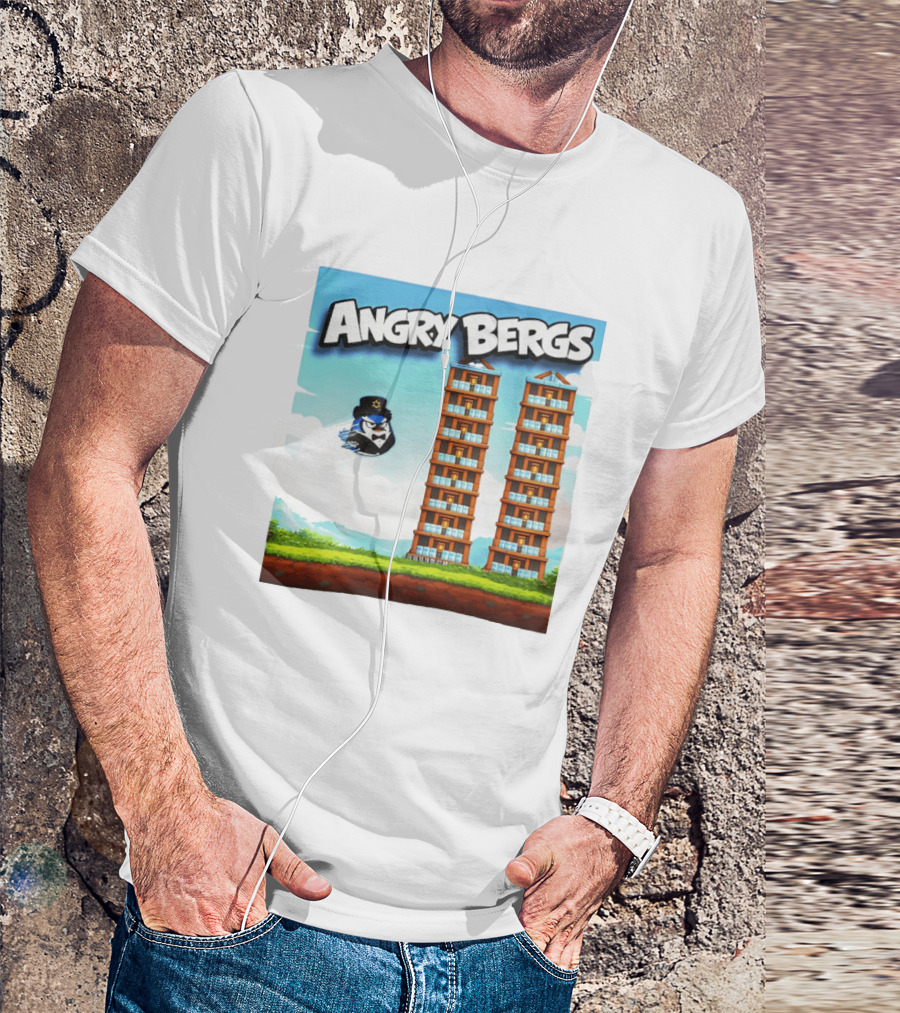 Angry Bergs Funny Parody Building Smash блоки Stack Game T-Shirt