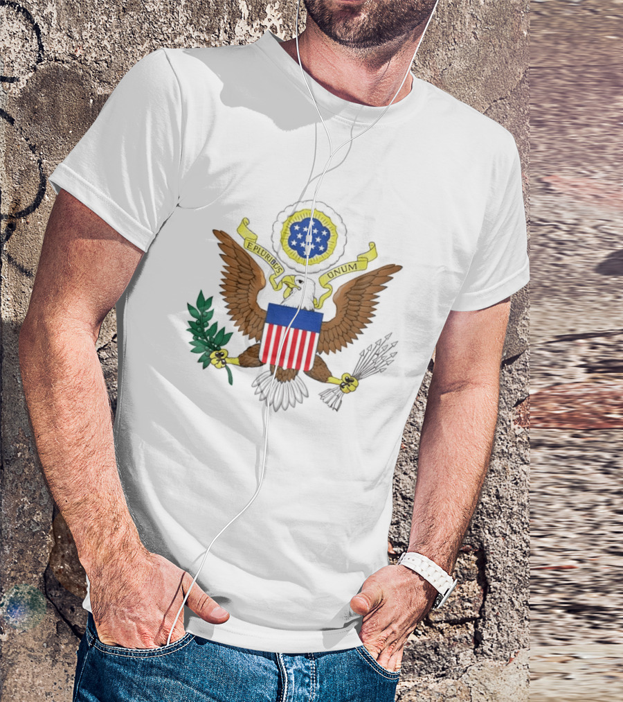 E Pluribus Unum Bald Eagle Olive Branch United States T-Shirt
