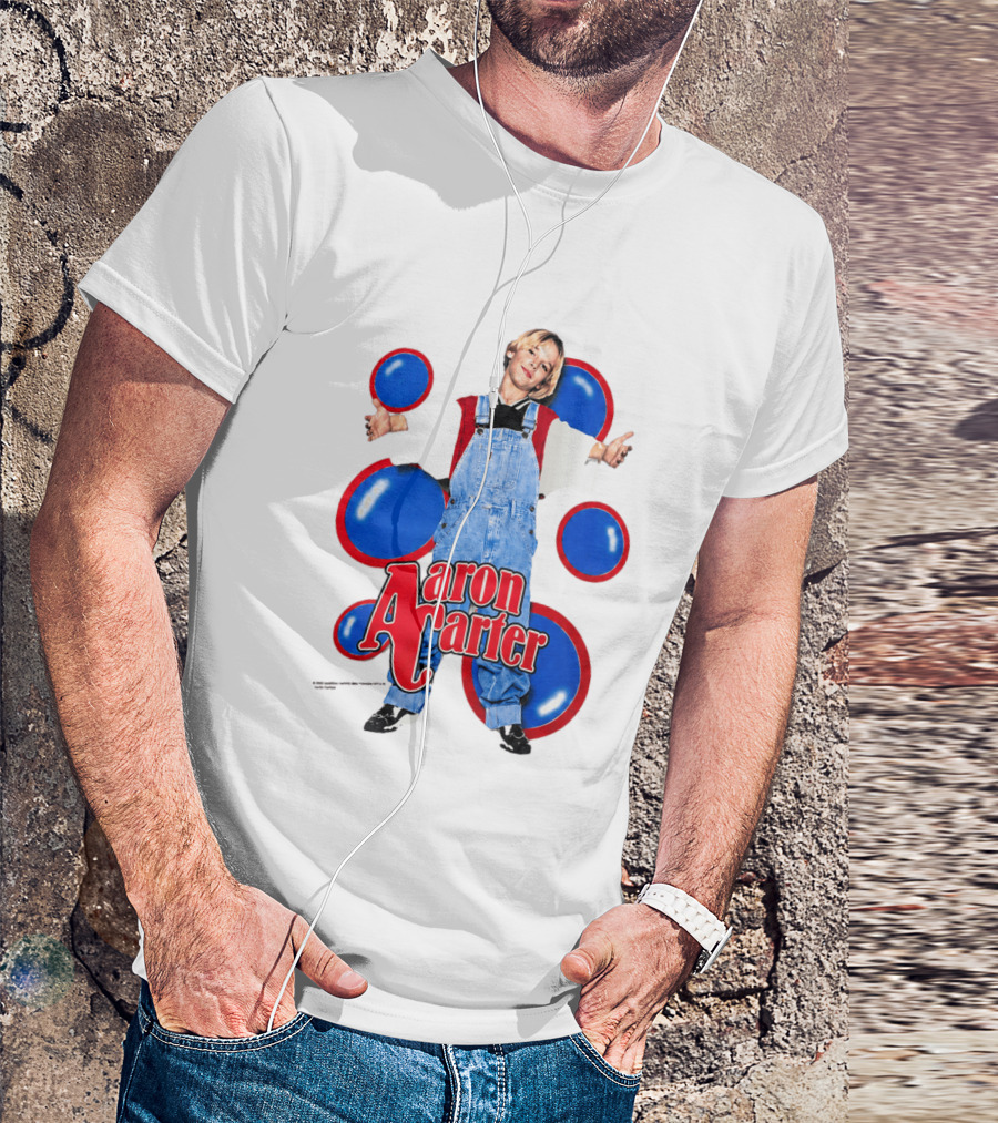 Aaron Carter Overalls Blue Red Circles Fashion T-Shirt