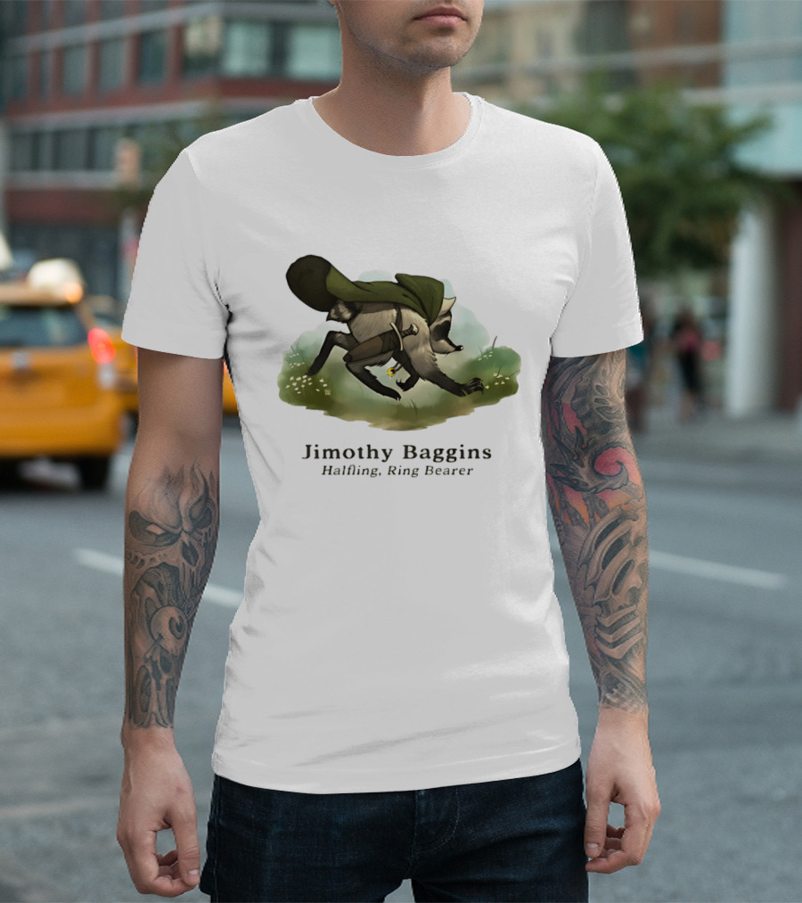 Jimothy Baggins Halfling Ring Bearer Raccoon Adventure T-Shirt