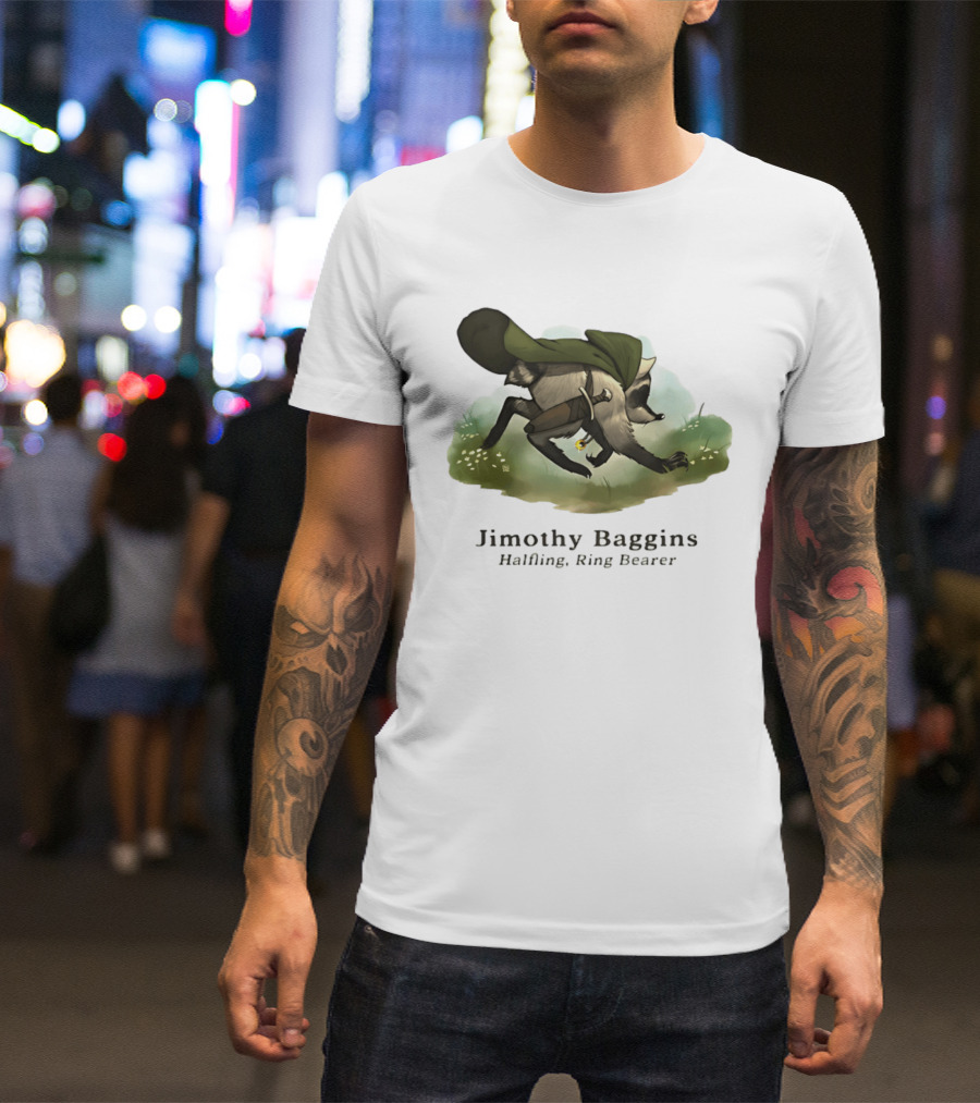 Jimothy Baggins Halfling Ring Bearer Raccoon Adventure T-Shirt