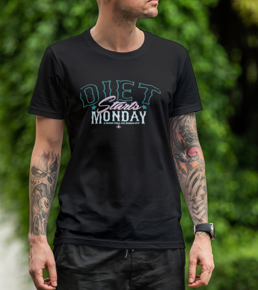 Diet Starts Monday Jumbo Colorful T-Shirt