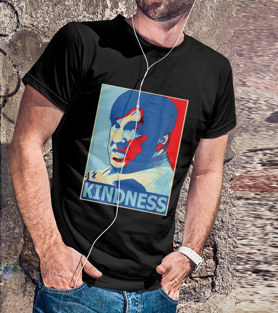 Kindness Mustachioed Man Halftone T-Shirt