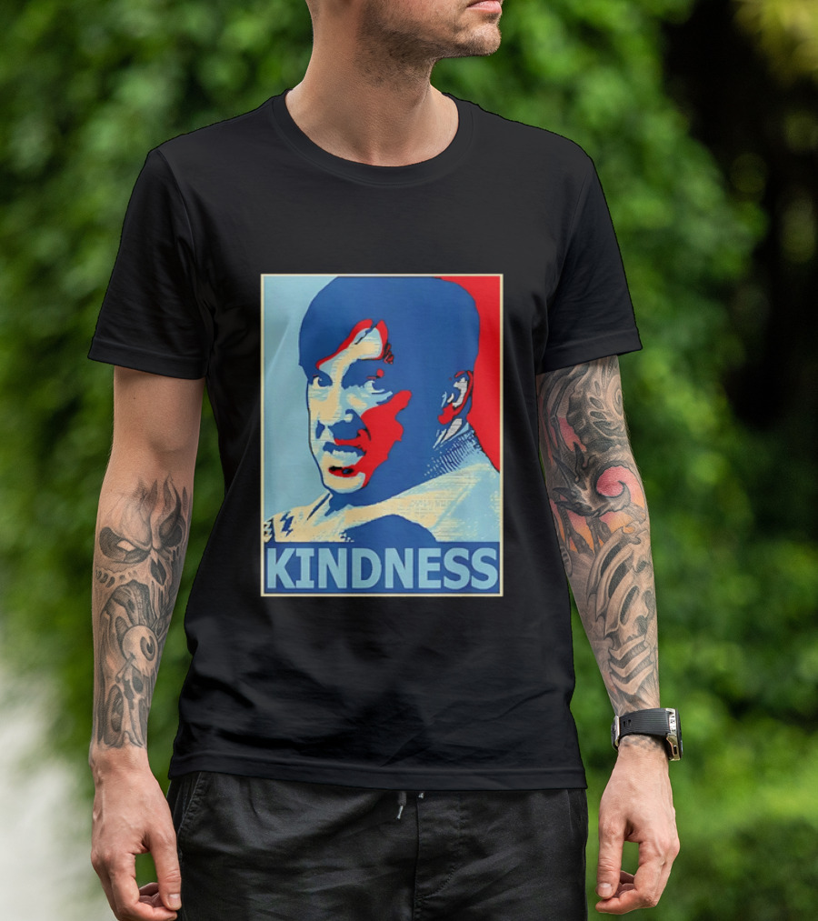 Kindness Mustachioed Man Halftone T-Shirt