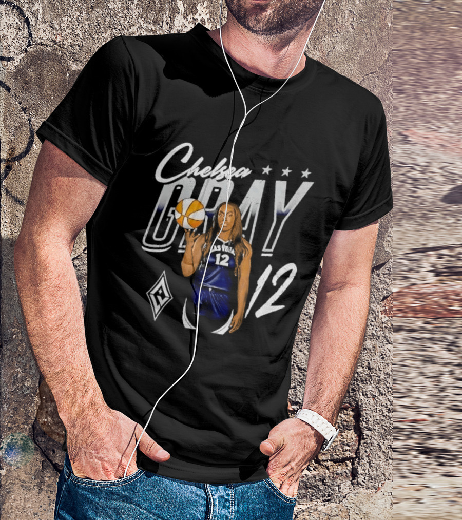 Las Vegas Aces Chelsea Gray Holding Basketball 12 Distressed T-Shirt
