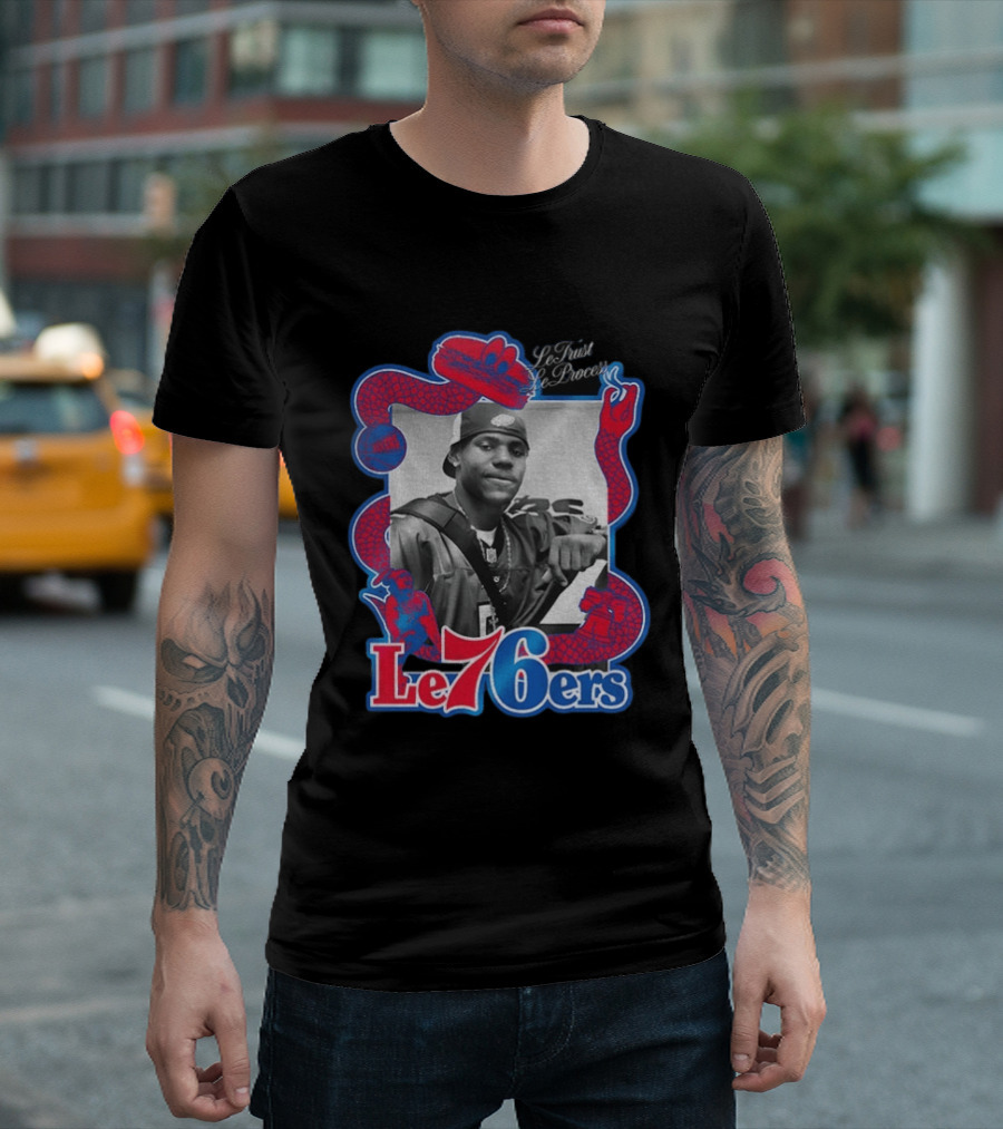 LeTrust LeProcess LeBron James Le76ers Snake Motif T-Shirt