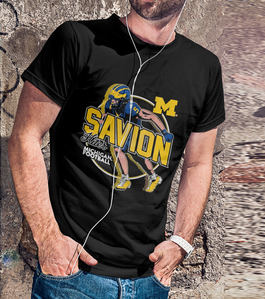 Michigan Wolverines Savion Hiter Number 5 Player Football M T-Shirt