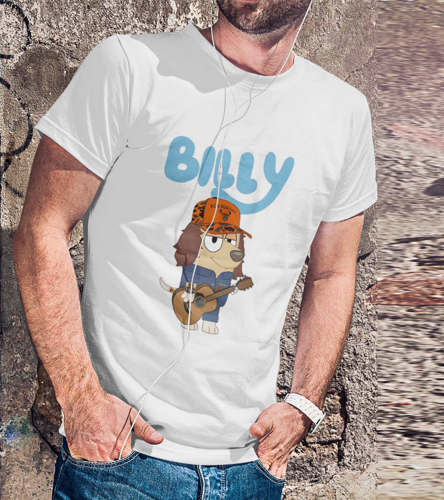 Billy Roy Electric Boomer Character With Guitar And Hat T-Shirt