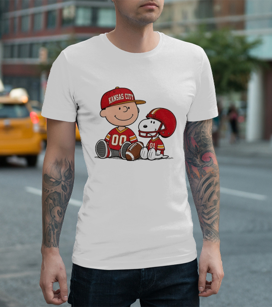 Kansas City Football With Charlie Brown And Snoopy Players T-Shirt