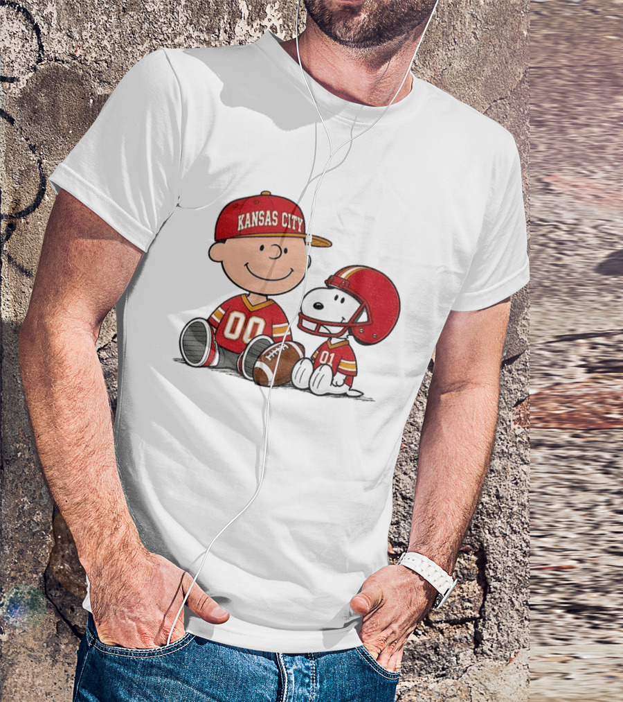 Kansas City Football With Charlie Brown And Snoopy Players T-Shirt