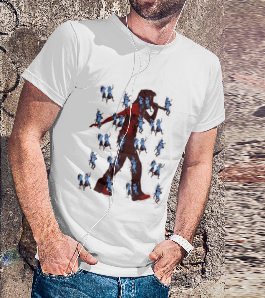 JID Faded White God Does Like Ugly J.I.D. GDLU Blue Floral Shadow T-Shirt