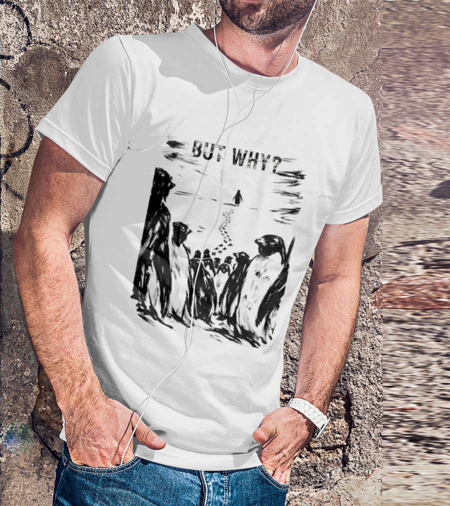 Nihilist Penguin But Why Snow Scene T-Shirt