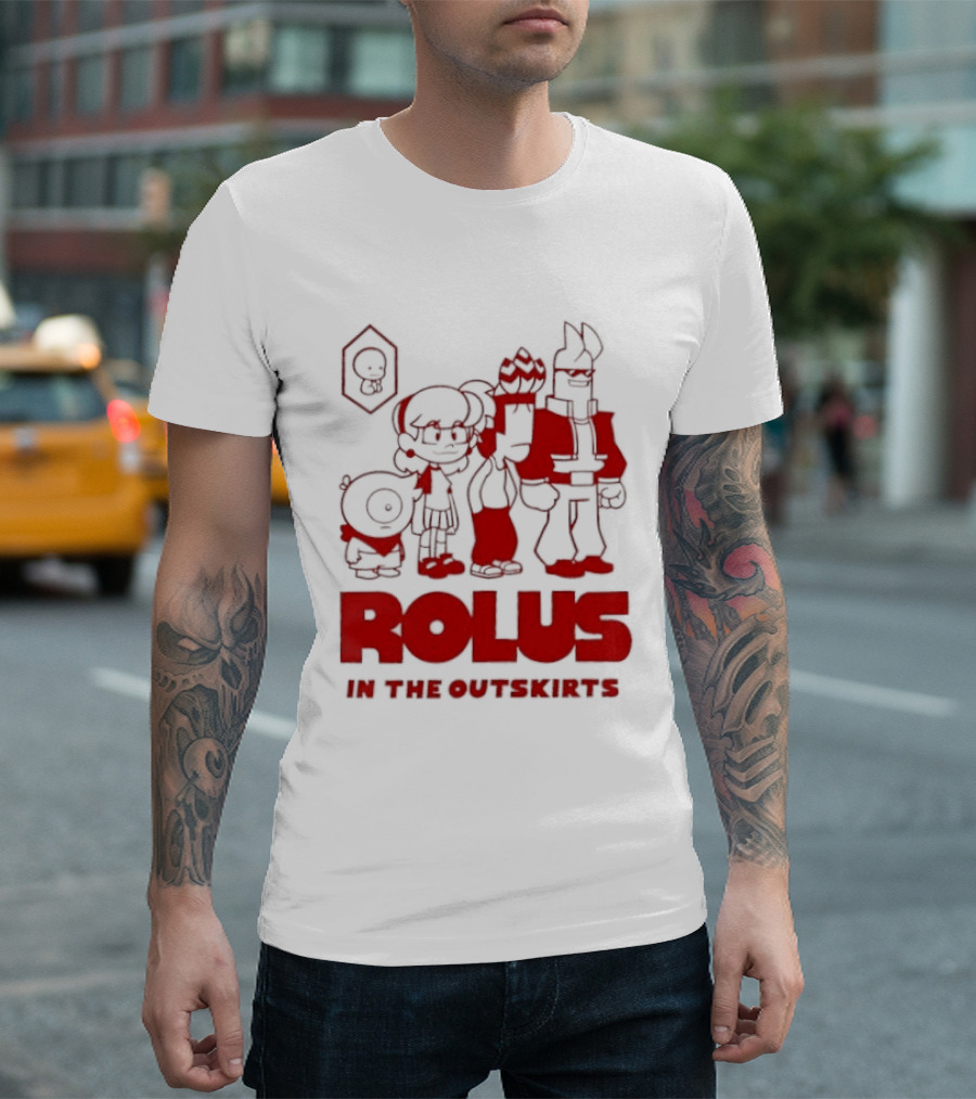ROLUS In The Outskirts Cartoon Characters Lineup T-Shirt