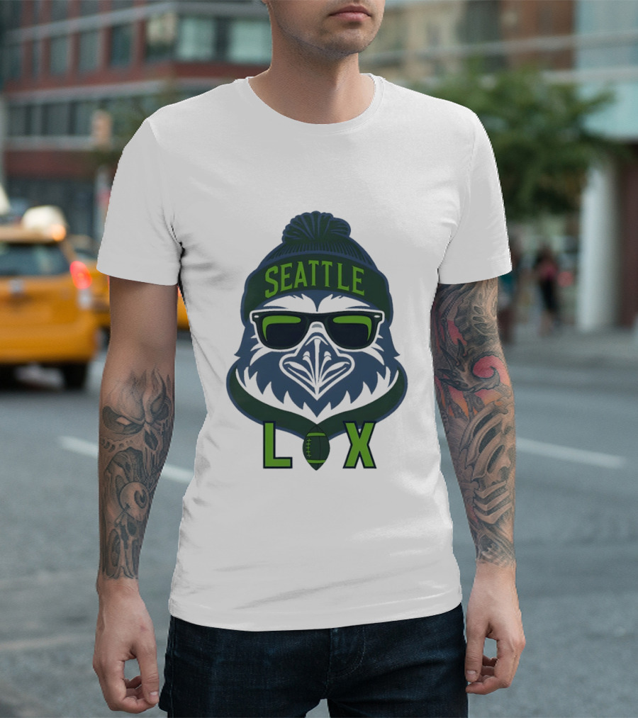 Seattle Seahawk LIX Game Day Beanie Sunglasses Football T-Shirt