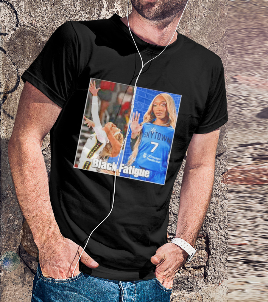 Skytown WNBA Black Fatigue Meme DiJonai Carrington Sophie Cunningham Hard Foul T-Shirt