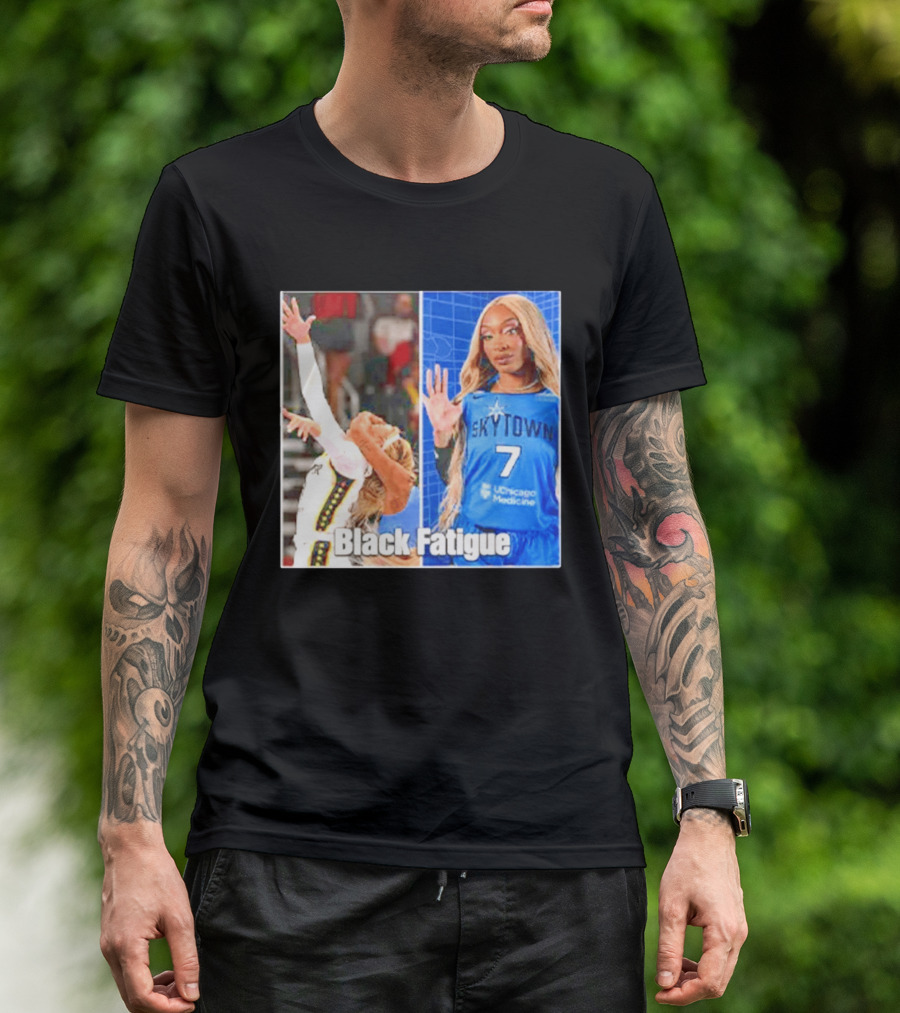 Skytown WNBA Black Fatigue Meme DiJonai Carrington Sophie Cunningham Hard Foul T-Shirt