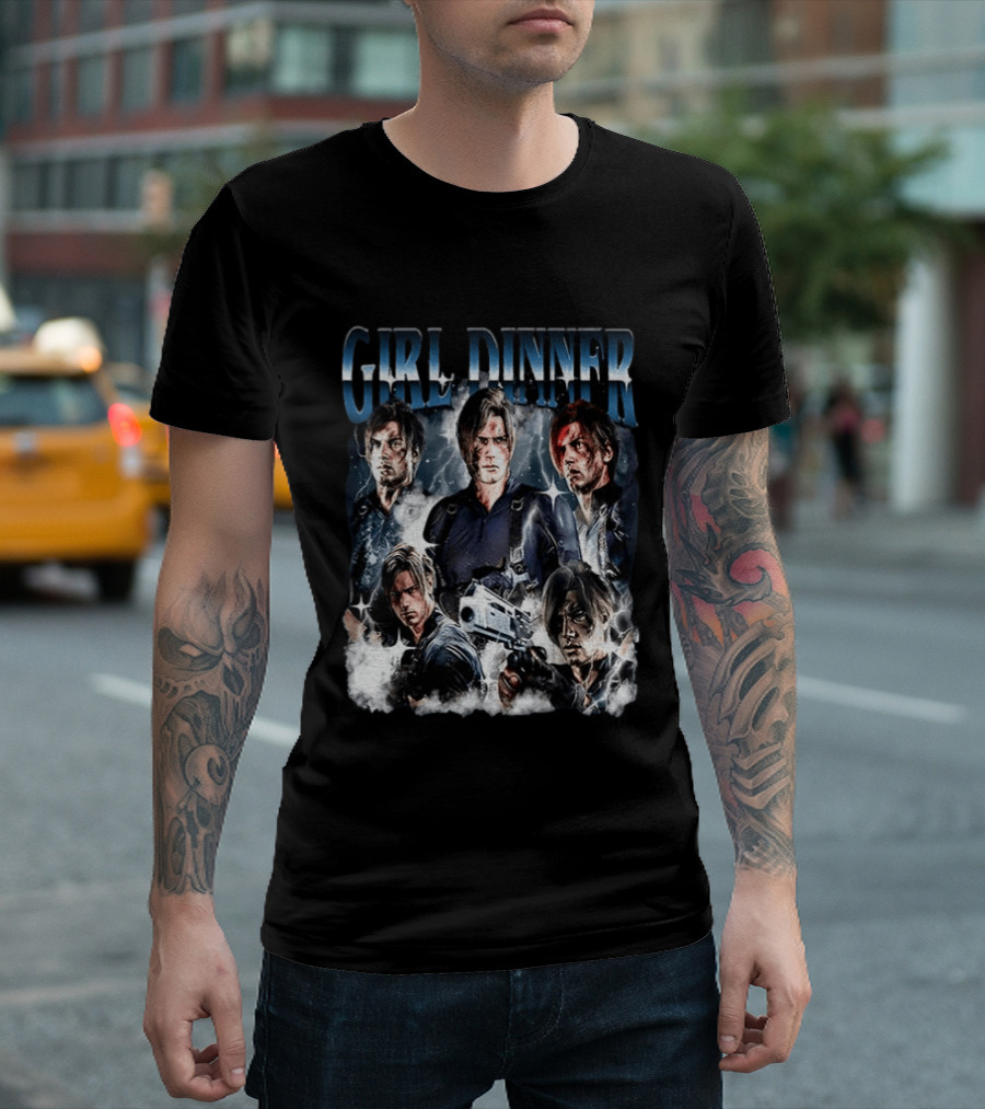Leon Kennedy Girl Dinner Hero Collage T-Shirt