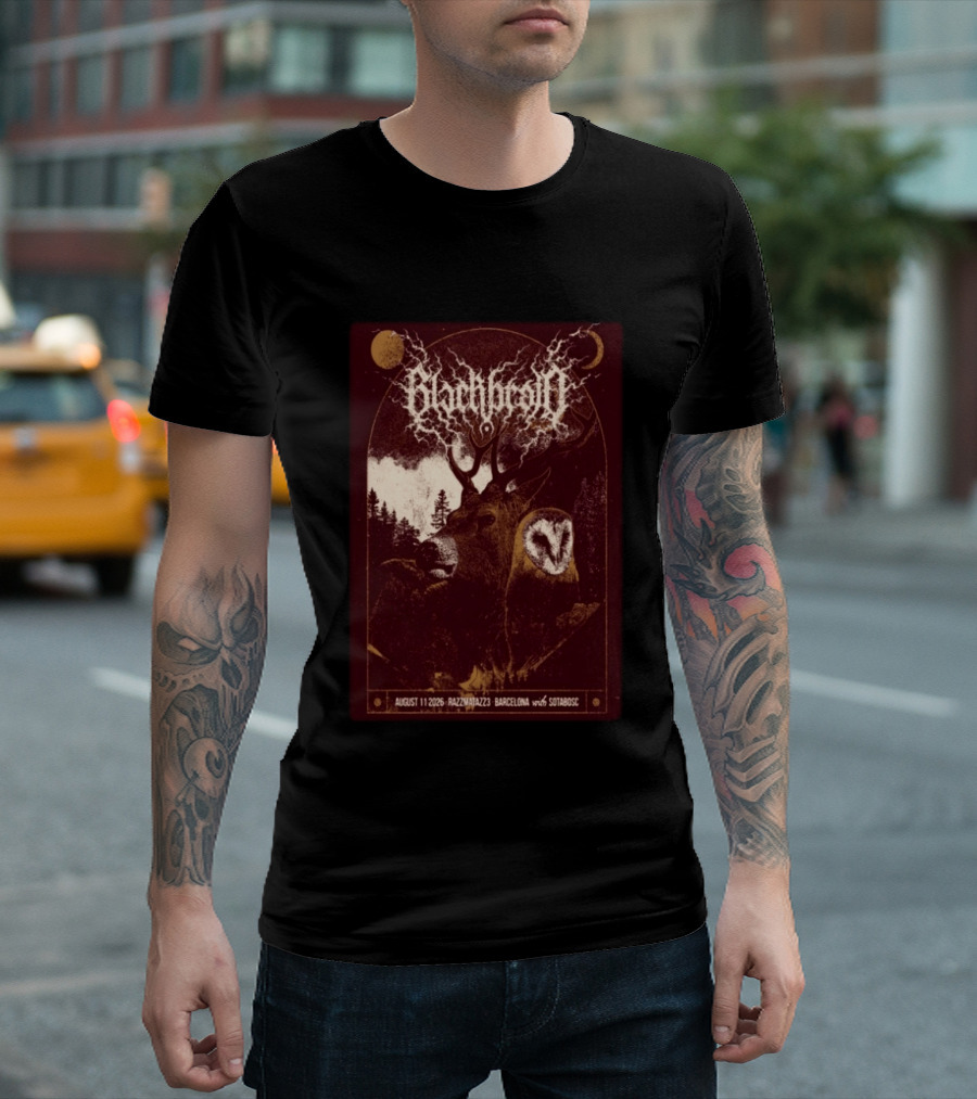 Blackbraid August 11 2026 Razzmatazz 3 Barcelona With Sotabosc Deer Owl Moon T-Shirt