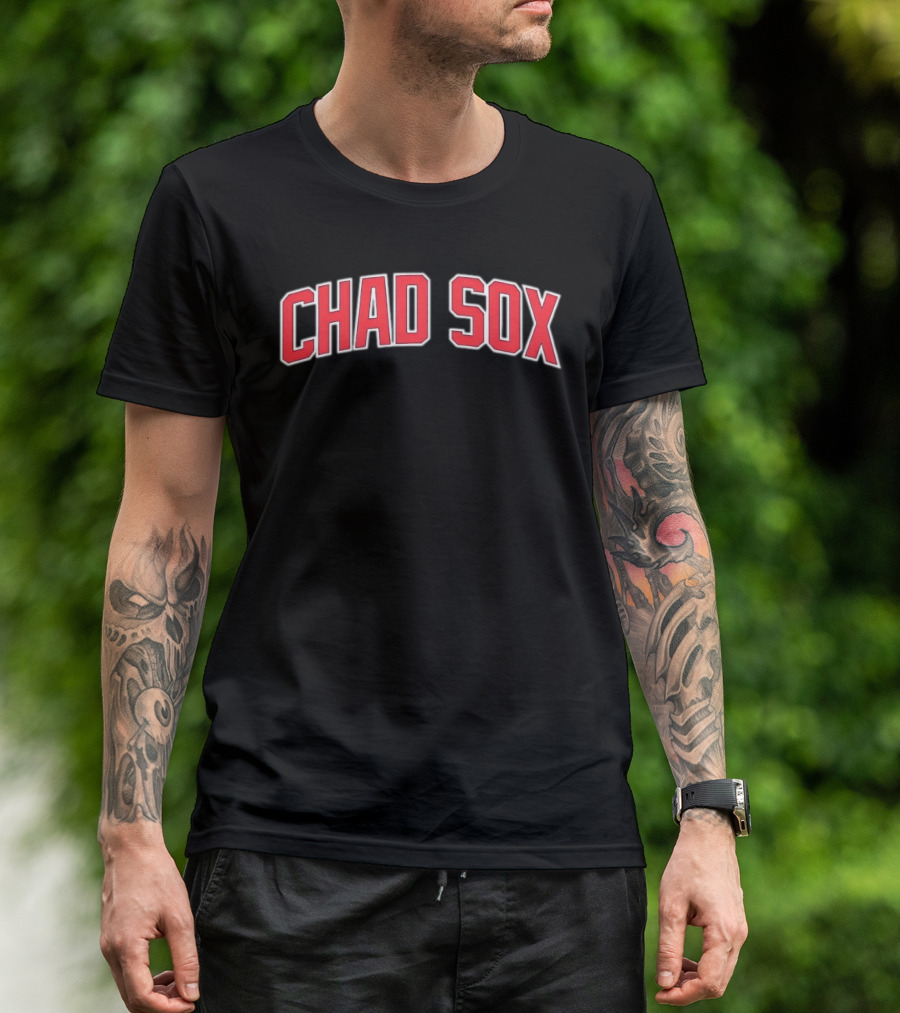 CHAD SOX Bold Red Lettering T-Shirt