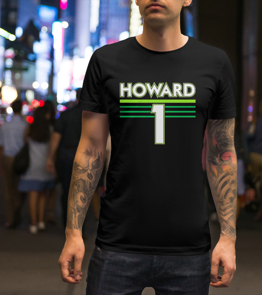 Howard 1 White Green Horizontal Stripes Sports Jersey T-Shirt