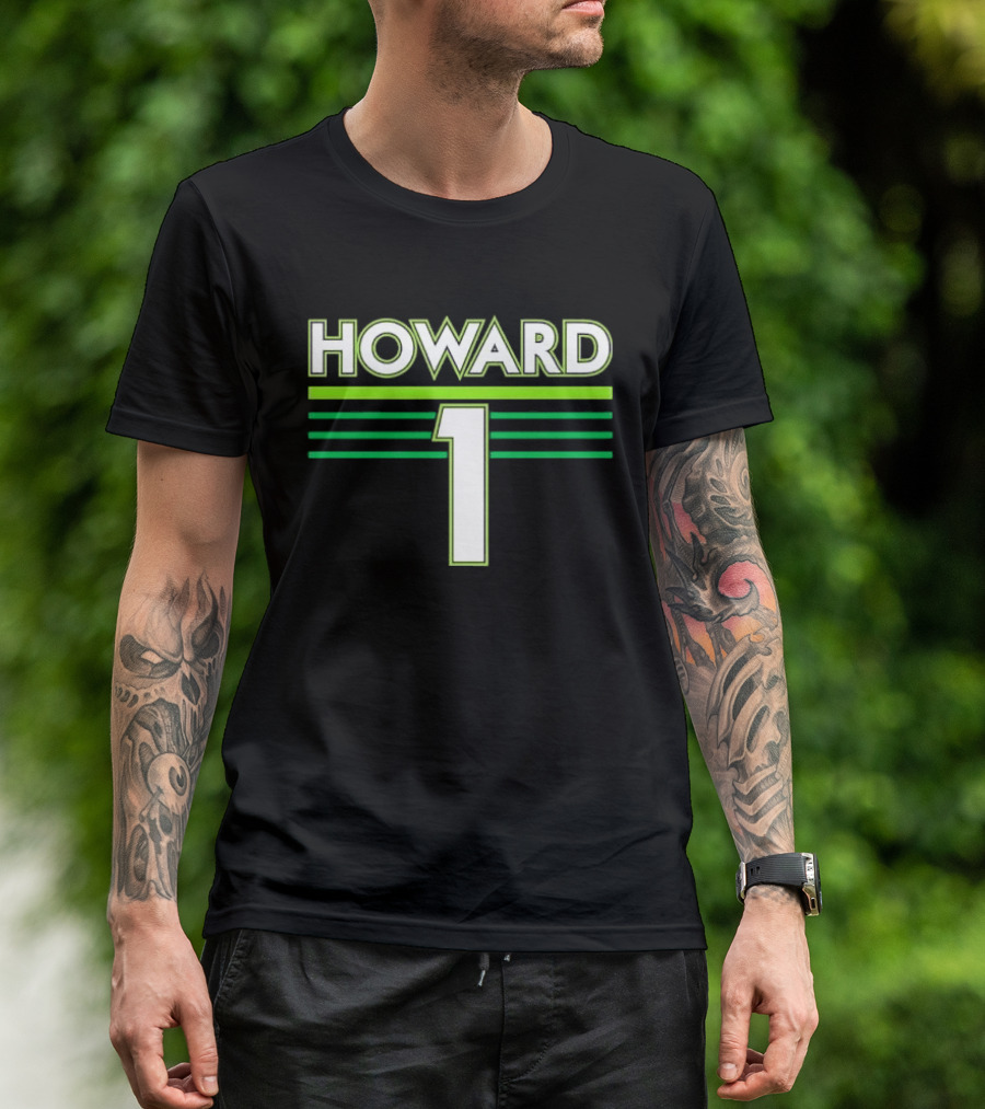 Howard 1 White Green Horizontal Stripes Sports Jersey T-Shirt