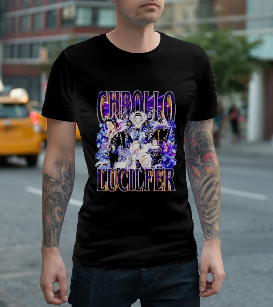 Chrollo Lucilfer Multiple Poses Purple Aura Flames Bootleg Collage Anime Hunter X Hunter T T-Shirt