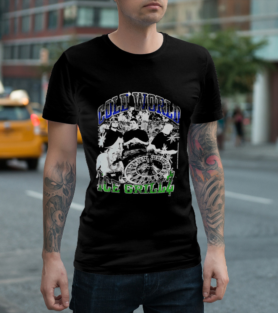 Cold World Ice Grillz Bulldog Roulette Wheel T-Shirt