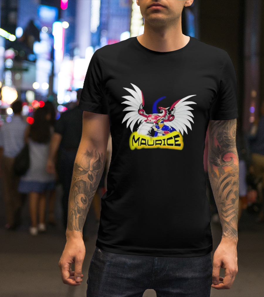Maurice Cybernetic Dragon Winged Anime Duelist Trading Card Yellow T-Shirt