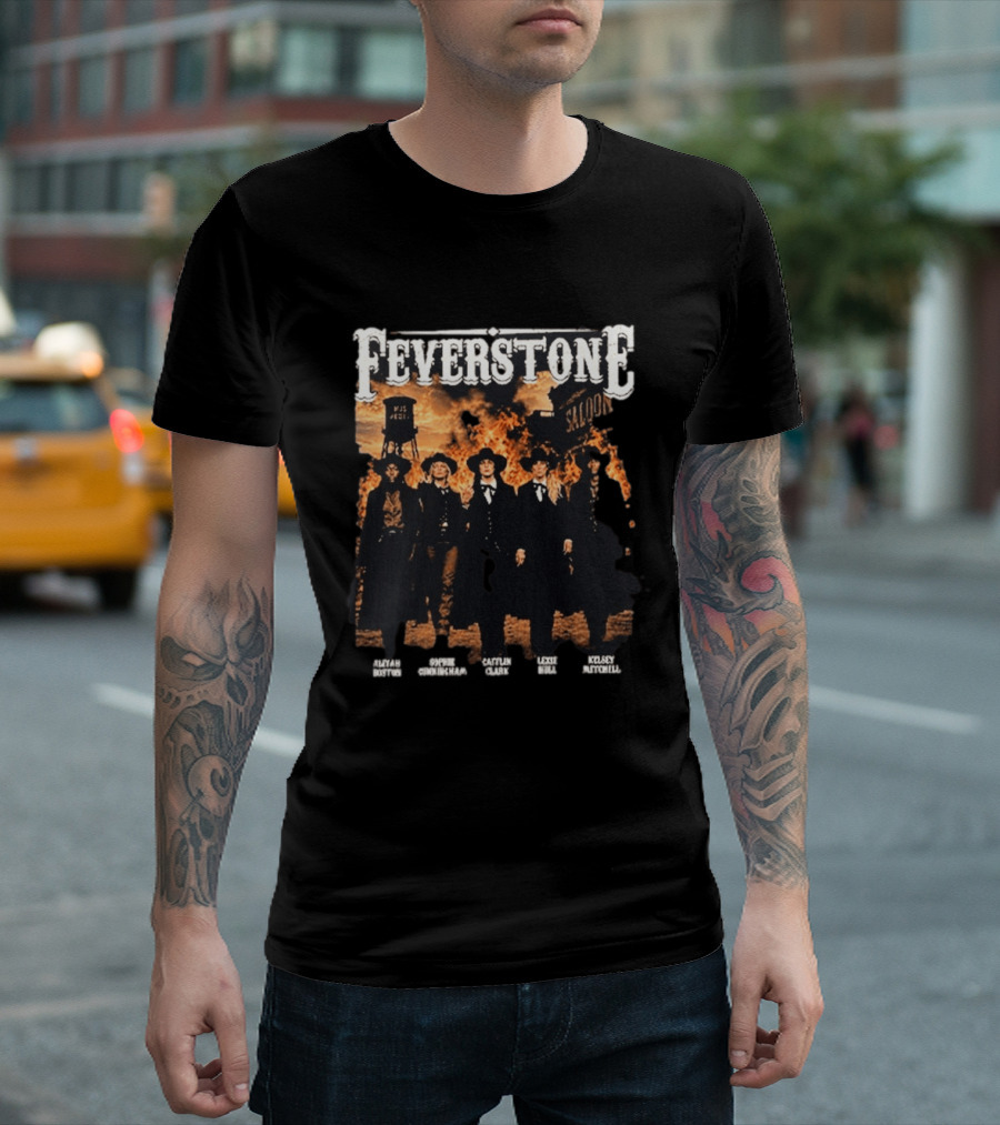 Feverstone Fever Saloon Fire Western Group T-Shirt