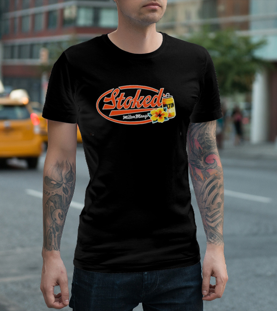 Milton Mango Stoked With Flowers Can T-Shirt