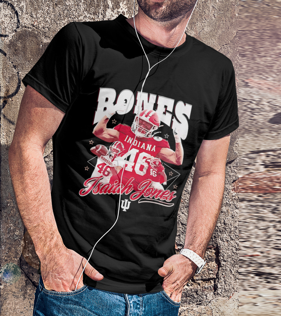 Isaiah Jones Indiana Hoosiers Football Bones 46 T-Shirt