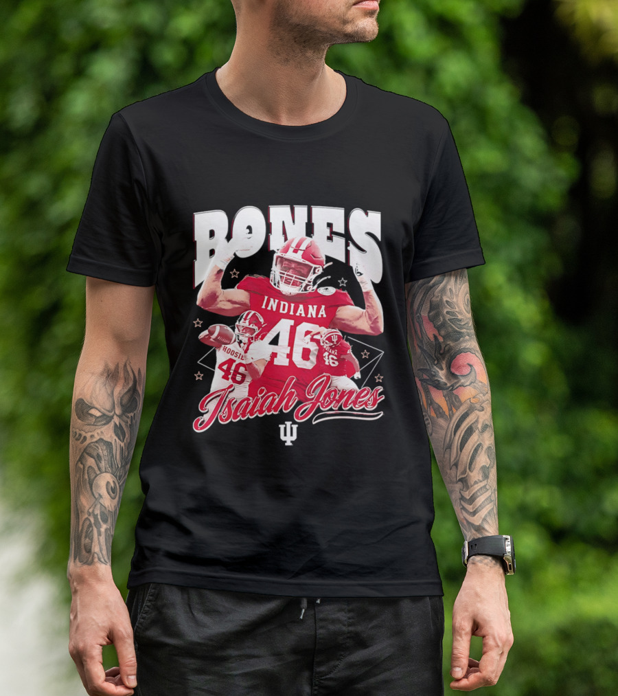 Isaiah Jones Indiana Hoosiers Football Bones 46 T-Shirt