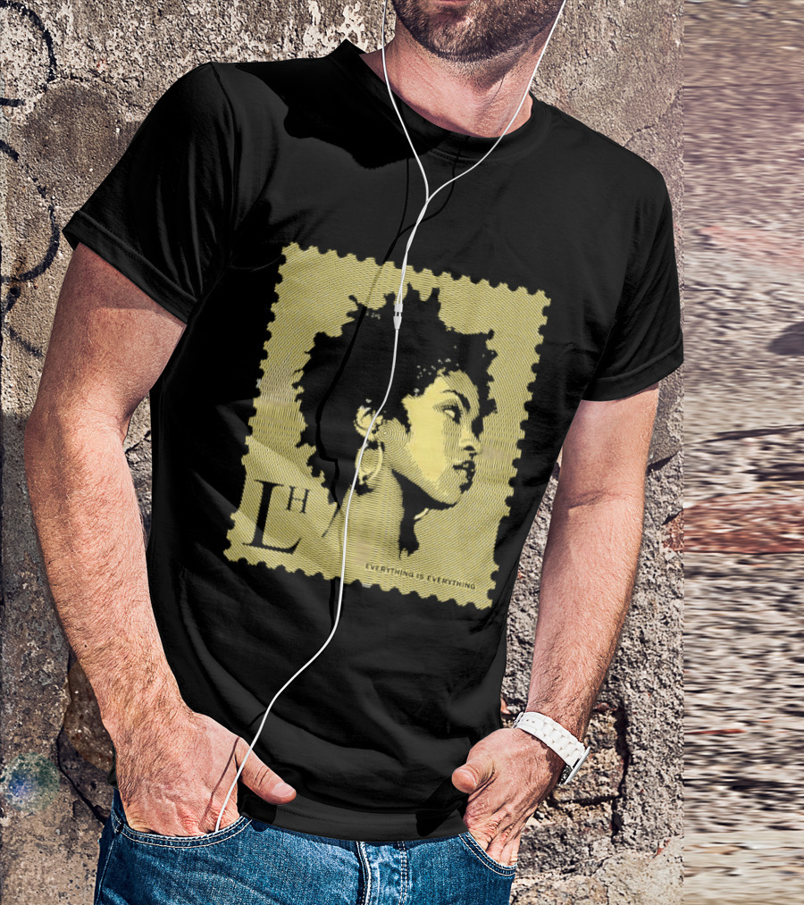 Everything Is Lh Gold Line Afro Woman Stamp T-Shirt