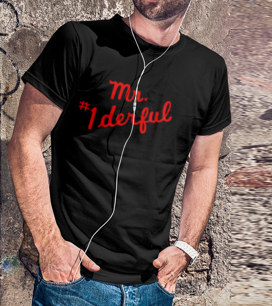 Mr 1derful Red Cursive Handwriting Script T-Shirt