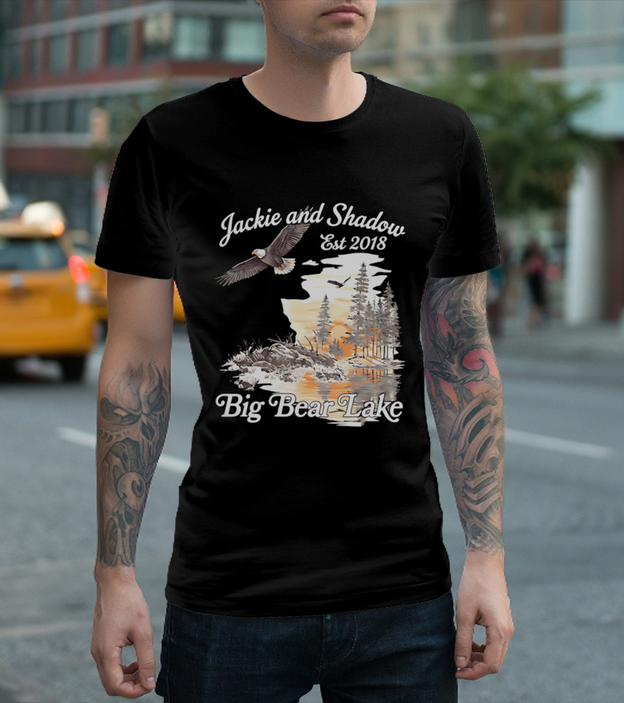 Jackie And Shadow Est 2018 Big Bear Lake Bald Eagles Family Scenic Nature T-Shirt