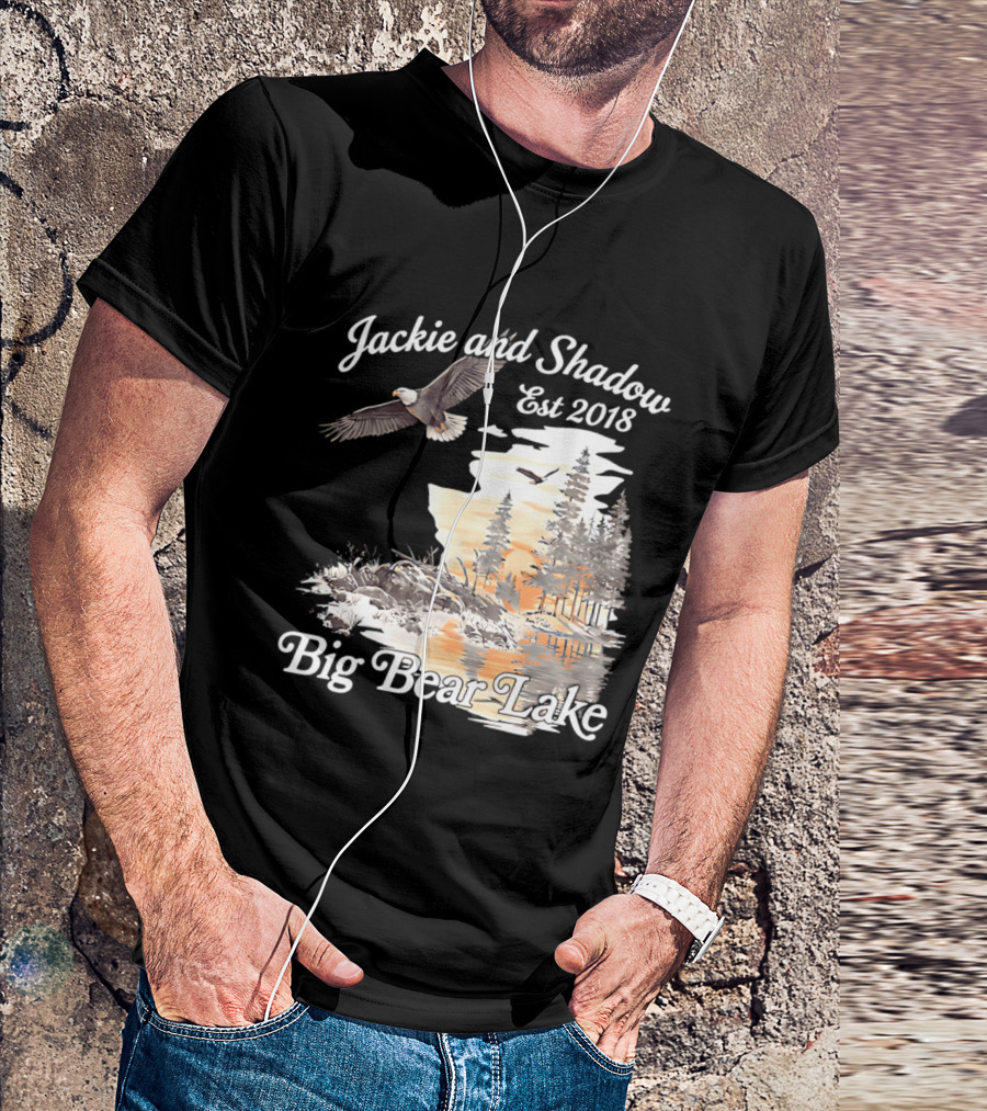 Jackie And Shadow Est 2018 Big Bear Lake Bald Eagles Family Scenic Nature T-Shirt