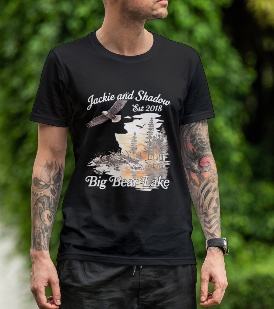 Jackie And Shadow Est 2018 Big Bear Lake Bald Eagles Family Scenic Nature T-Shirt