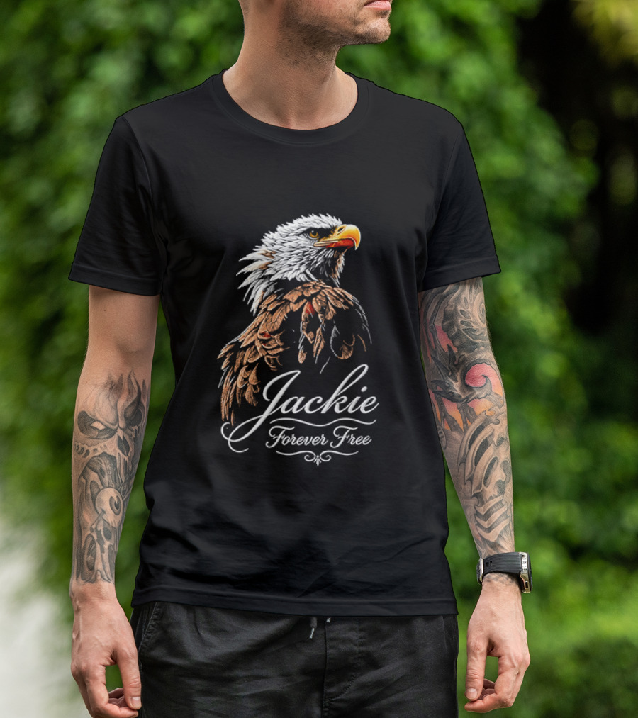 Jackie Forever Free Bald Eagle Detailed Feathers T-Shirt