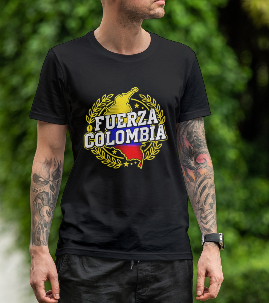 Fuerza Colombia Earthquake Relief Support Colombian Pride Map T-Shirt