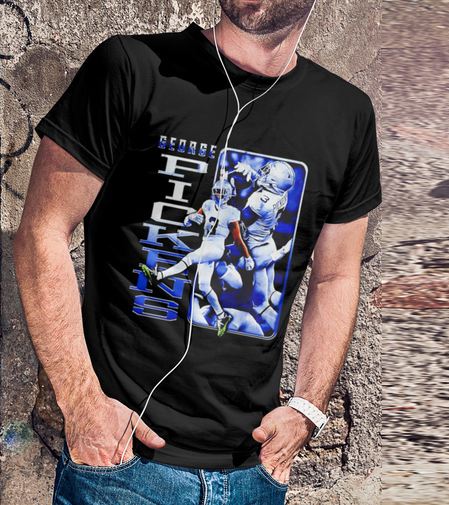 George Pickens Football Catching Collage Blue T-Shirt