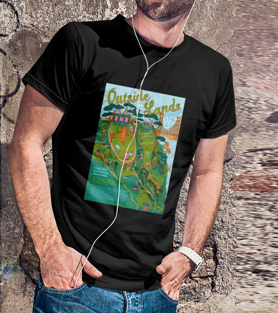 Outside Lands San Francisco August 7 9 2026 Golden Gate Park Charli XCX Rufus Du Sol The Strokes T-Shirt