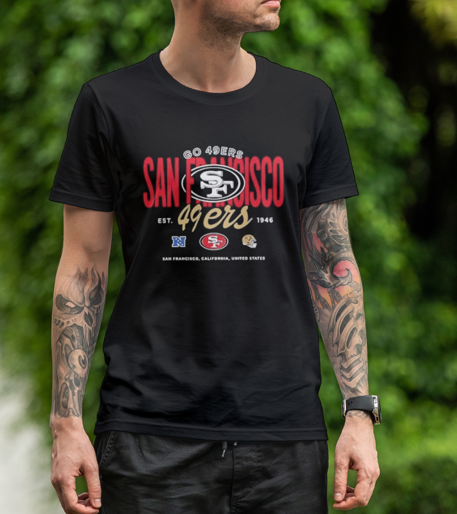 San Francisco 49ers Go 49ers Est 1946 California Nfc Oval Helmet Team T-Shirt