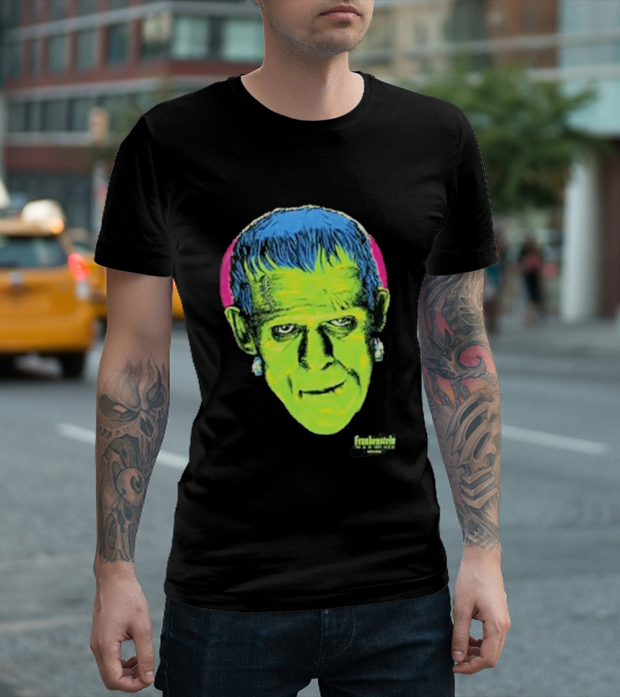 Frankenstein Universal Studios Monsters Head Travis Barker T-Shirt