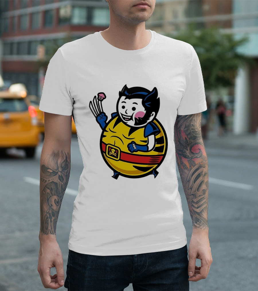 Wolverine Cupcake Fan With Claws And Round Yellow Outfit T-Shirt