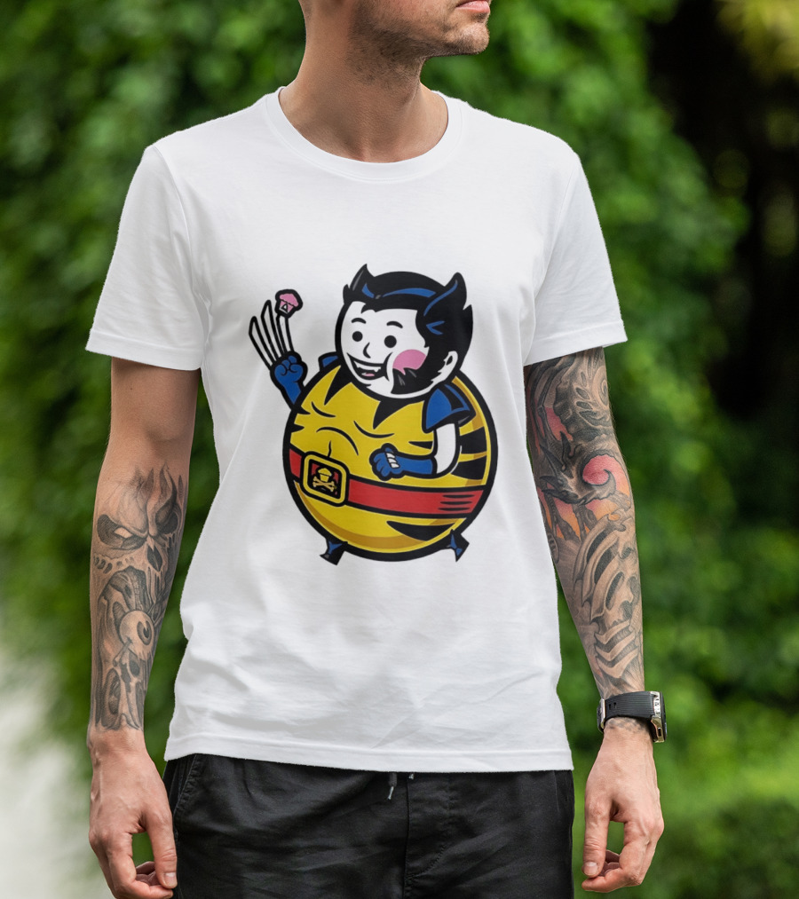 Wolverine Cupcake Fan With Claws And Round Yellow Outfit T-Shirt