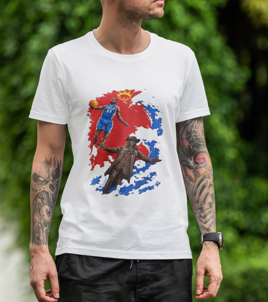 LeBron James Philadelphia Crown Mural Art In Chinatown T-Shirt