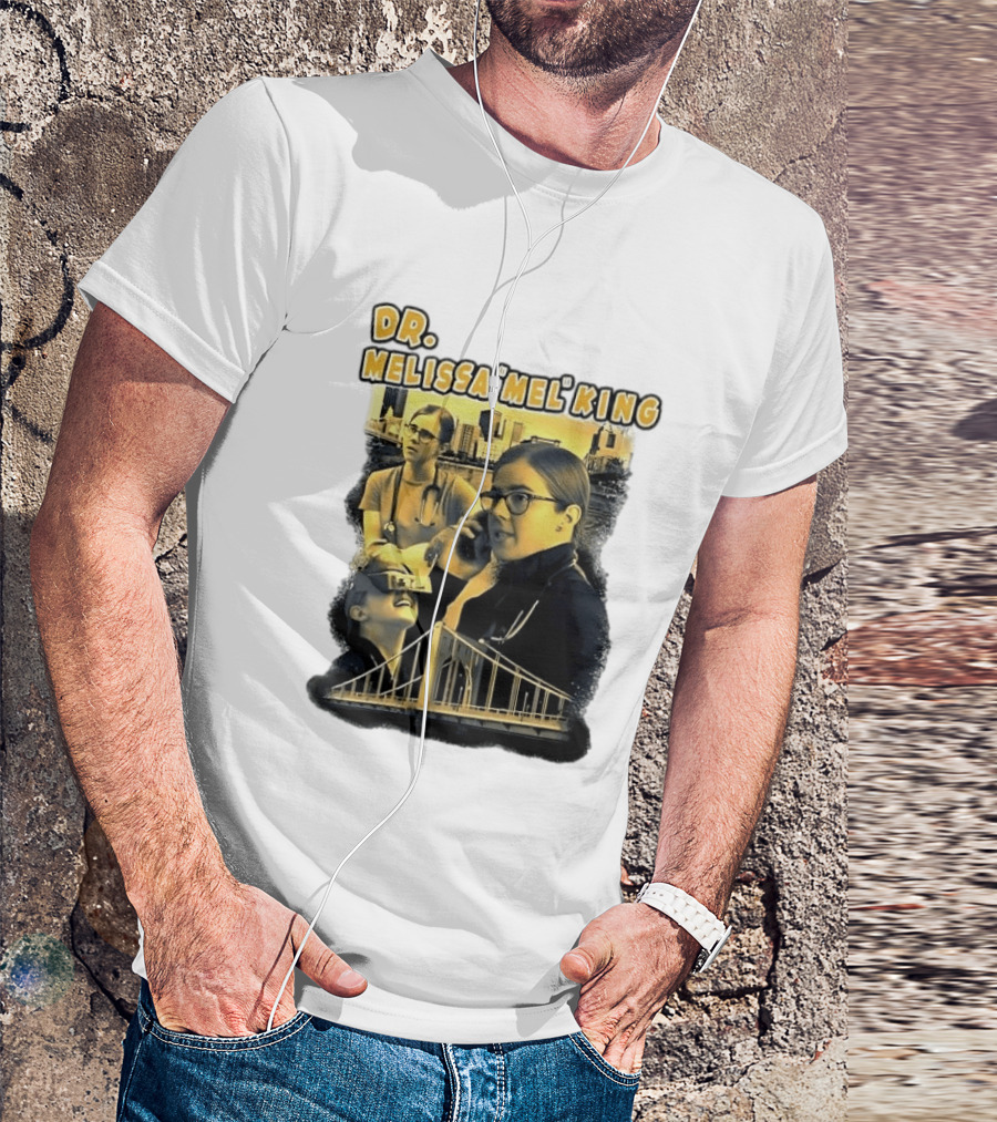Dr Melissa Mel King Female Doctor Pittsburgh Yellow Bridge Collage T-Shirt