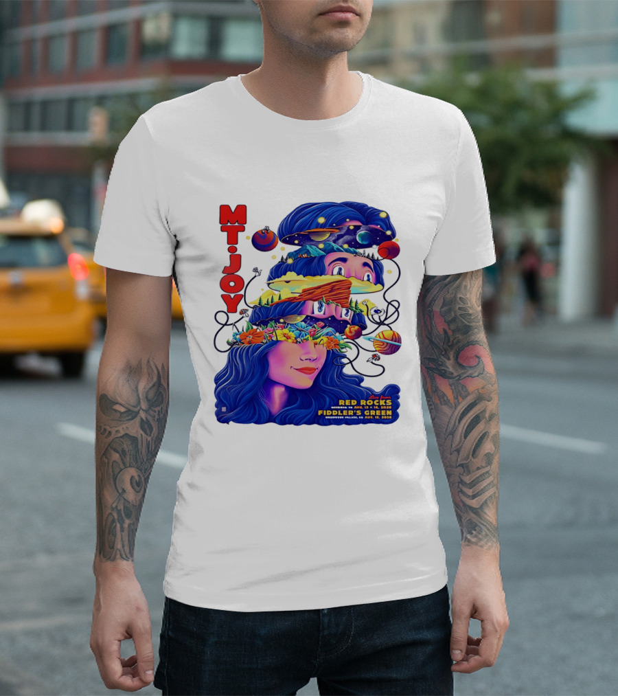 MT. Joy Red Rocks Fiddler's Green Aug 11 2026 Floral Space T-Shirt
