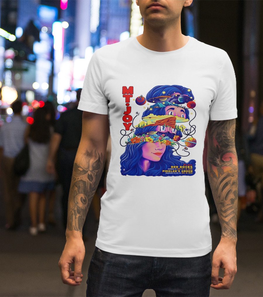 MT. Joy Red Rocks Fiddler's Green Aug 11 2026 Floral Space T-Shirt