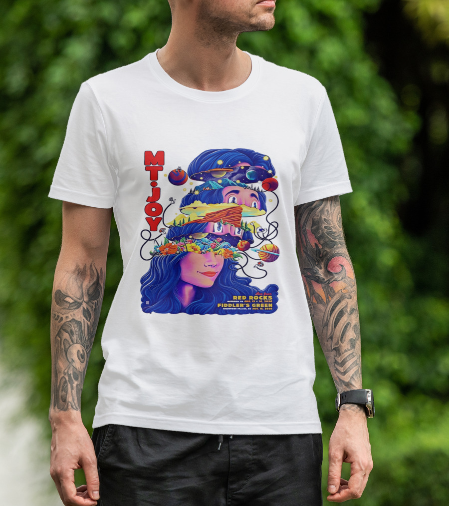 MT. Joy Red Rocks Fiddler's Green Aug 11 2026 Floral Space T-Shirt